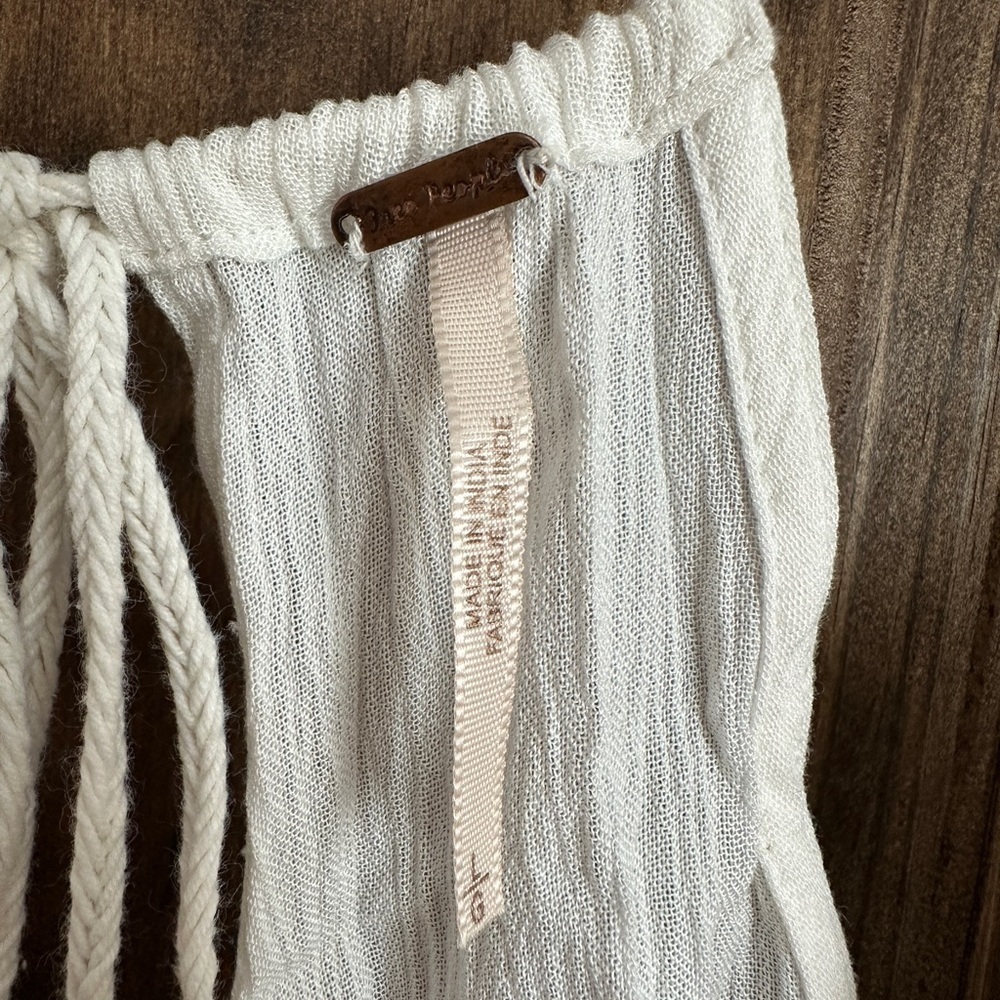 Free People Cream Ruffled Midi Dress - Picture 8 of 9